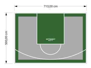 36M2/500X713CM SZARO-ZIELONE BOISKO DO KOSZYKÓWKI SPEEDSPORT HEXA POWER PRO