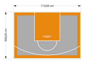 36M2/500X713CM SZARO-POMARAŃCZOWE BOISKO DO KOSZYKÓWKI SPEEDSPORT HEXA POWER PRO