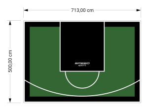 36M2/500X713CM ZIELONO-CZARNE BOISKO DO KOSZYKÓWKI SPEEDSPORT HEXA POWER PRO