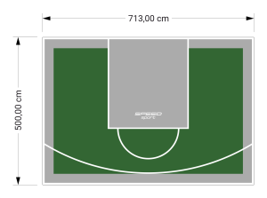 36M2/500X713CM ZIELONO-SZARE BOISKO DO KOSZYKÓWKI SPEEDSPORT HEXA POWER PRO