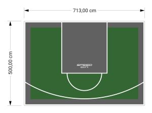 36M2/500X713CM ZIELONO-GRAFITOWE BOISKO DO KOSZYKÓWKI SPEEDSPORT HEXA POWER PRO