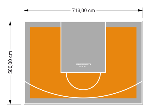 36M2/500X713CM POMARAŃCZOWO-SZARE BOISKO DO KOSZYKÓWKI SPEEDSPORT HEXA POWER PRO