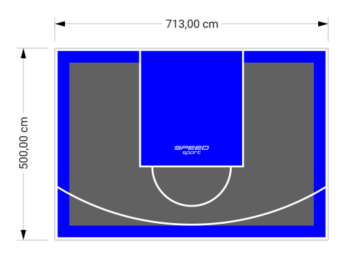 36M2/500X713CM GRAFITOWO-NIEBIESKIE BOISKO DO KOSZYKÓWKI SPEEDSPORT HEXA POWER PRO