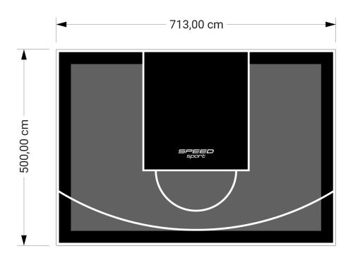 36M2/500X713CM GRAFITOWO-CZARNE BOISKO DO KOSZYKÓWKI SPEEDSPORT HEXA POWER PRO