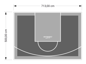 36M2/500X713CM GRAFITOWO-SZARE BOISKO DO KOSZYKÓWKI SPEEDSPORT HEXA POWER PRO