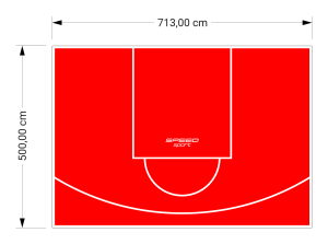 36M2/500X713CM CZERWONE BOISKO DO KOSZYKÓWKI SPEEDSPORT HEXA POWER PRO