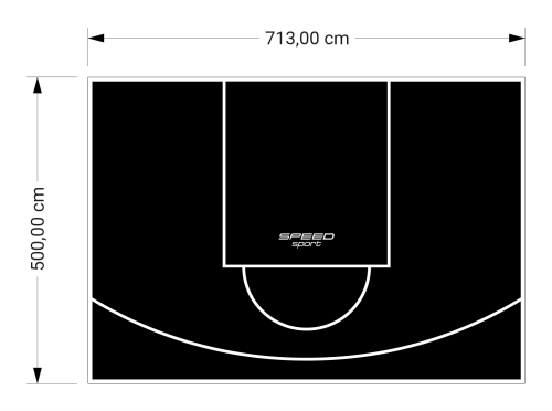 36M2/500X713CM CZARNE BOISKO DO KOSZYKÓWKI SPEEDSPORT HEXA POWER PRO
