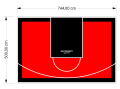 37M2/500X744CM CZERWONO-CZARNE BOISKO DO KOSZYKÓWKI SPEEDSPORT HEXA POWER PRO