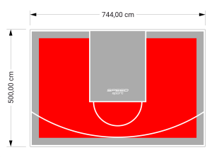37M2/500X744CM CZERWONO-SZARE BOISKO DO KOSZYKÓWKI SPEEDSPORT HEXA POWER PRO