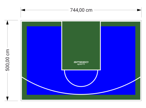 37M2/500X744CM NIEBIESKO-ZIELONE BOISKO DO KOSZYKÓWKI SPEEDSPORT HEXA POWER PRO