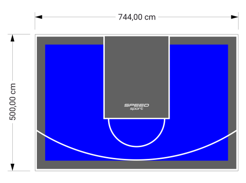 37M2/500X744CM NIEBIESKO-GRAFITOWE BOISKO DO KOSZYKÓWKI SPEEDSPORT HEXA POWER PRO