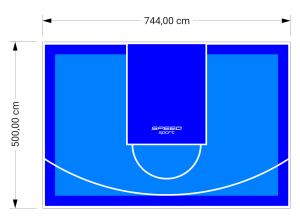 37M2/500X744CM BŁĘKITNO-NIEBIESKIE BOISKO DO KOSZYKÓWKI SPEEDSPORT HEXA POWER PRO