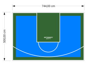 37M2/500X744CM BŁĘKITNO-ZIELONE BOISKO DO KOSZYKÓWKI SPEEDSPORT HEXA POWER PRO