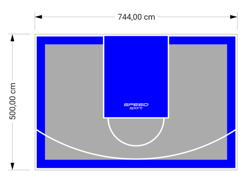 37M2/500X744CM SZARO-NIEBIESKIE BOISKO DO KOSZYKÓWKI SPEEDSPORT HEXA POWER PRO