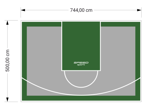37M2/500X744CM SZARO-ZIELONE BOISKO DO KOSZYKÓWKI SPEEDSPORT HEXA POWER PRO