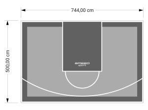 37M2/500X744CM SZARO-GRAFITOWE BOISKO DO KOSZYKÓWKI SPEEDSPORT HEXA POWER PRO