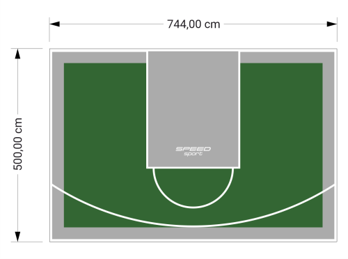 37M2/500X744CM ZIELONO-SZARE BOISKO DO KOSZYKÓWKI SPEEDSPORT HEXA POWER PRO
