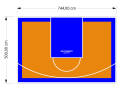 37M2/500X744CM POMARAŃCZOWO-NIEBIESKIE BOISKO DO KOSZYKÓWKI SPEEDSPORT HEXA POWER PRO
