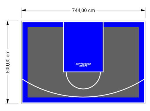 37M2/500X744CM GRAFITOWO-NIEBIESKIE BOISKO DO KOSZYKÓWKI SPEEDSPORT HEXA POWER PRO