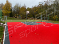 19M2/440X440CM CZERWONO-GRAFITOWE BOISKO DO KOSZYKÓWKI SPEEDSPORT HEXA POWER PRO