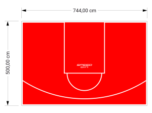 37M2/500X744CM CZERWONE BOISKO DO KOSZYKÓWKI SPEEDSPORT HEXA POWER PRO