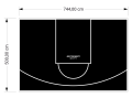 37M2/500X744CM CZARNE BOISKO DO KOSZYKÓWKI SPEEDSPORT HEXA POWER PRO