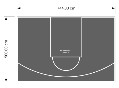 37M2/500X744CM GRAFITOWE BOISKO DO KOSZYKÓWKI SPEEDSPORT HEXA POWER PRO