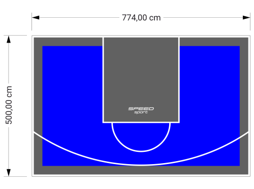 39M2/500X774CM NIEBIESKO-GRAFITOWE BOISKO DO KOSZYKÓWKI SPEEDSPORT HEXA POWER PRO