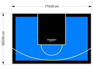 39M2/500X774CM BŁĘKITNO-CZARNE BOISKO DO KOSZYKÓWKI SPEEDSPORT HEXA POWER PRO