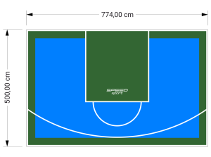 39M2/500X774CM BŁĘKITNO-ZIELONE BOISKO DO KOSZYKÓWKI SPEEDSPORT HEXA POWER PRO