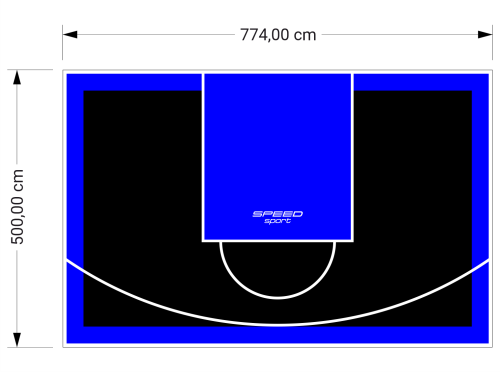 39M2/500X774CM CZARNO-NIEBIESKIE BOISKO DO KOSZYKÓWKI SPEEDSPORT HEXA POWER PRO