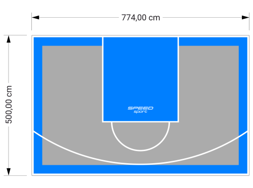 39M2/500X774CM SZARO-BŁĘKITNE BOISKO DO KOSZYKÓWKI SPEEDSPORT HEXA POWER PRO