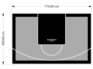 39M2/500X774CM SZARO-CZARNE BOISKO DO KOSZYKÓWKI SPEEDSPORT HEXA POWER PRO