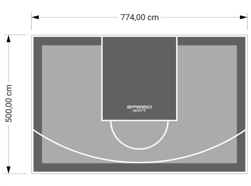 39M2/500X774CM SZARO-GRAFITOWE BOISKO DO KOSZYKÓWKI SPEEDSPORT HEXA POWER PRO