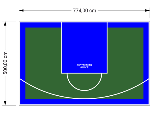 39M2/500X774CM ZIELONO-NIEBIESKIE BOISKO DO KOSZYKÓWKI SPEEDSPORT HEXA POWER PRO