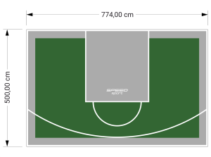39M2/500X774CM ZIELONO-SZARE BOISKO DO KOSZYKÓWKI SPEEDSPORT HEXA POWER PRO