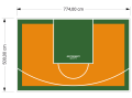 39M2/500X774CM POMARAŃCZOWO-ZIELONE BOISKO DO KOSZYKÓWKI SPEEDSPORT HEXA POWER PRO