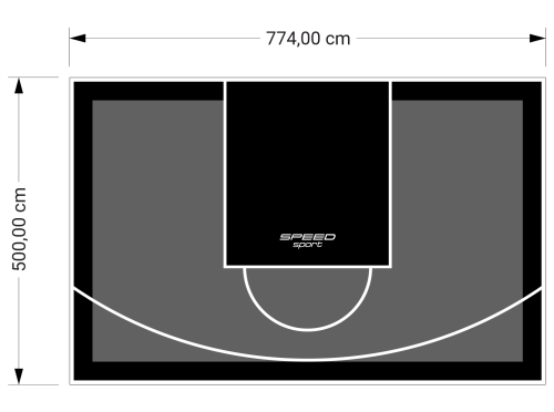 39M2/500X774CM GRAFITOWO-CZARNE BOISKO DO KOSZYKÓWKI SPEEDSPORT HEXA POWER PRO