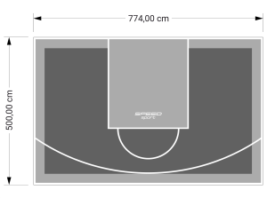 39M2/500X774CM GRAFITOWO-SZARE BOISKO DO KOSZYKÓWKI SPEEDSPORT HEXA POWER PRO