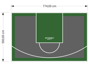39M2/500X774CM GRAFITOWO-ZIELONE BOISKO DO KOSZYKÓWKI SPEEDSPORT HEXA POWER PRO