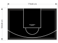 39M2/500X774CM CZARNE BOISKO DO KOSZYKÓWKI SPEEDSPORT HEXA POWER PRO
