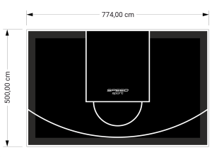 39M2/500X774CM CZARNE BOISKO DO KOSZYKÓWKI SPEEDSPORT HEXA POWER PRO