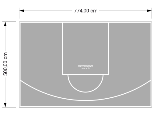39M2/500X774CM SZARE BOISKO DO KOSZYKÓWKI SPEEDSPORT HEXA POWER PRO