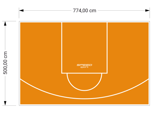 39M2/500X774CM POMARAŃCZOWE BOISKO DO KOSZYKÓWKI SPEEDSPORT HEXA POWER PRO