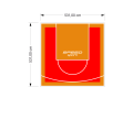 28M2/531X531CM CZERWONO-POMARAŃCZOWE BOISKO DO KOSZYKÓWKI SPEEDSPORT HEXA POWER PRO