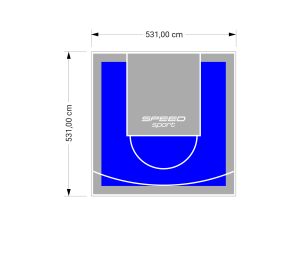 28M2/531X531CM NIEBIESKO-SZARE BOISKO DO KOSZYKÓWKI SPEEDSPORT HEXA POWER PRO