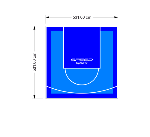 28M2/531X531CM BŁĘKITNO-NIEBIESKIE BOISKO DO KOSZYKÓWKI SPEEDSPORT HEXA POWER PRO