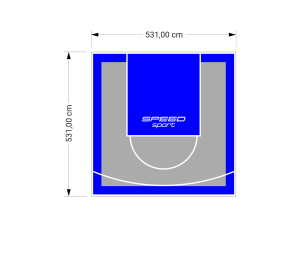 28M2/531X531CM SZARO-NIEBIESKIE BOISKO DO KOSZYKÓWKI SPEEDSPORT HEXA POWER PRO