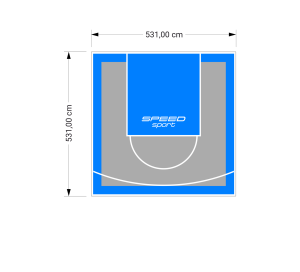 28M2/531X531CM SZARO-BŁĘKITNE BOISKO DO KOSZYKÓWKI SPEEDSPORT HEXA POWER PRO