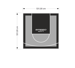 28M2/531X531CM SZARO-CZARNE BOISKO DO KOSZYKÓWKI SPEEDSPORT HEXA POWER PRO